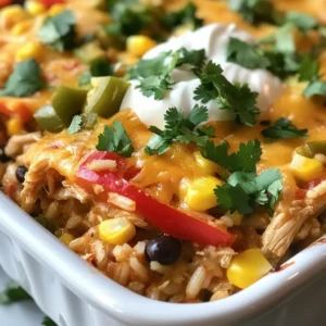 - 2 cups cooked chicken, shredded - 1 cup bell peppers (mix of red, green, and yellow), sliced - 1 medium onion, thinly sliced - 2 cups cooked brown rice - 1 can (15 oz) black beans, rinsed and drained - 1 teaspoon ground cumin - 1 teaspoon chili powder - 1/2 teaspoon garlic powder - 1/2 teaspoon onion powder - 1 cup shredded cheddar cheese - 1 cup sour cream - Fresh cilantro, chopped This Fajita Chicken Casserole is a great dish to make. It is simple and tasty. You can use cooked chicken you have at home. Shredded chicken works best here. I like to mix different bell peppers for color. They add sweetness and crunch. Next, add sliced onion. It brings flavor that pairs well with chicken. Cooked brown rice makes this meal filling. It also adds texture and fiber. Black beans are a must. They are rich in protein and add a nice creaminess. For spices, use ground cumin and chili powder. They give warmth and depth. The garlic and onion powders add extra flavor without much effort. This blend makes the dish really pop. For toppings, I always choose cheddar cheese. It melts nicely and adds richness. Sour cream is a must for creaminess. Finally, don't forget fresh cilantro for color and taste. It really ties everything together. With these ingredients, you can create a dish that everyone will love. It is hearty and full of flavor, making it a perfect meal for the whole family. {{ingredient_image_2}} - Preheat the Oven: Set your oven to 350°F (175°C). This helps the casserole cook well. - Sauté the Vegetables: Heat 2 tablespoons of olive oil in a large skillet over medium heat. Add 1 cup of sliced bell peppers and 1 thinly sliced onion. Cook for 5-7 minutes. Stir often until the veggies soften and smell great. - Combine Ingredients: In a big bowl, mix 2 cups of shredded cooked chicken, the sautéed veggies, 2 cups of cooked brown rice, 1 can of rinsed black beans, 1 cup of corn, and 1 cup of salsa. Add 1 teaspoon of ground cumin, 1 teaspoon of chili powder, 1/2 teaspoon of garlic powder, and 1/2 teaspoon of onion powder. Stir until everything is well mixed and coated. - Assemble the Casserole: Grease a 9x13 inch baking dish with a bit of olive oil or non-stick spray. Pour the mixed filling into the dish. Use a spatula to spread it out evenly. - Baking: Place the dish in the oven and bake for 25-30 minutes. Look for bubbly cheese with a golden color. - Cooling and Garnishing: Take the casserole out of the oven. Let it cool for about 5 minutes. This helps it set a bit. Before you serve, sprinkle fresh chopped cilantro on top for added flavor and color. - Ensuring Chicken is Tender: Use leftover chicken for the best flavor. Shredded chicken stays moist and mixes well in the casserole. If you don’t have leftovers, poach fresh chicken in broth. This keeps it juicy. - Vegetable Sautéing: Sauté bell peppers and onions until soft. This takes about 5-7 minutes. Use medium heat and stir often. You want them tender but not mushy. This adds a nice texture to the dish. - Presentation Ideas: Serve the casserole straight from the dish for a cozy feel. For a fancier look, plate portions individually. Add a dollop of sour cream on top for flair. - Garnishing Options: Fresh cilantro on top brightens the dish. Lime wedges on the side add zesty flavor. You can also sprinkle some extra cheese for richness. - Gluten-Free Options: Make this casserole gluten-free by using brown rice and checking the salsa label. Most salsas are gluten-free, but it’s good to double-check. - Keto-Friendly Variants: To lower carbs, skip the rice and use cauliflower rice instead. This keeps the dish filling without the extra carbs. You can also cut down on beans for a lighter meal. Pro Tips Choose Your Chicken Wisely: For the best flavor and texture, use rotisserie chicken or leftover grilled chicken. This adds depth to the casserole without extra cooking time. Customize Your Spice Level: Adjust the salsa and spice powders according to your taste. If you like it spicy, consider adding diced jalapeños or a sprinkle of red pepper flakes. Make it Ahead: You can assemble the casserole a day in advance. Just cover it tightly and store it in the fridge until you're ready to bake it, making it a perfect option for meal prep. Leftover Magic: This casserole is great for leftovers! Reheat in the oven or microwave, and consider topping it with fresh avocado or a squeeze of lime for a refreshing twist. {{image_4}} You can easily swap out the chicken in this casserole. Try using ground turkey or beef. Plant-based proteins also work well. They give you a tasty, hearty dish. Changing the vegetables can add fun flavors. Use zucchini, mushrooms, or spinach for a twist. You can also add black olives for extra depth. If you love heat, add jalapeños or pour in some hot sauce. This adds a spicy kick and makes it exciting. You can also mix in corn and avocado. They add a nice Southwest flair and boost the taste. Need to feed more people? Simply double all the ingredients. Use a bigger baking dish to hold it all. This way, everyone gets a serving. If you want less food, make single servings. Use smaller dishes or ramekins. This keeps it easy and perfect for one or two. To store your fajita chicken casserole, let it cool first. Place leftovers in an airtight container. This keeps the flavors fresh and the dish safe. In the fridge, it lasts about 3 to 4 days. If you want to enjoy it later, freezing is a great option. For freezing, use a freezer-safe container. Make sure to wrap it well to prevent freezer burn. You can also use plastic wrap and foil for extra protection. The casserole can stay good in the freezer for up to 3 months. When reheating, take the casserole out of the freezer and let it thaw in the fridge overnight. To warm it up without losing flavor, preheat your oven to 350°F (175°C). Bake it for about 25 minutes until hot. For a quick option, you can also microwave individual portions. Just cover them to keep moisture in. Can I use raw chicken in this recipe? No, raw chicken won't cook well in this dish. You should use cooked chicken. This makes the casserole safe to eat and tasty. What can I substitute for brown rice? You can use quinoa, cauliflower rice, or white rice. These options work well and still taste great. How spicy is this dish with the salsa? The spice level depends on the salsa you choose. Mild salsa gives a light kick, while hot salsa brings more heat. Can I make this casserole ahead of time? Yes, you can prepare the casserole a day before. Just cover it and place it in the fridge. Bake it when you're ready to eat. What types of cheese work best for this recipe? Cheddar is a great choice, but you can also use Monterey Jack or pepper jack. These cheeses melt well and add nice flavors. Is this recipe suitable for a low-carb diet? This recipe is not low-carb due to the brown rice and beans. You can skip these ingredients to make it fit a low-carb plan. Can I make this dairy-free? Yes, you can swap sour cream and cheese for dairy-free options. Look for plant-based cheeses and yogurt for a tasty alternative. This post taught you how to create a tasty chicken casserole. We explored ingredients, cooking steps, and variations. I shared tips for healthy options and how to store leftovers. You can make this dish your own with different proteins or spices. Enjoy making it your way and share it with friends! Cooking should be fun and simple. You now have the tools to impress at your next meal.