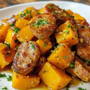 - 2 large sweet potatoes, peeled and diced into 1-inch cubes - 1 lb chicken or turkey sausage, cut into 1/2-inch thick slices - 1/4 cup pure honey - 2 tablespoons extra virgin olive oil - 4 cloves garlic, finely minced - 1 teaspoon smoked paprika - Sea salt, to taste - Freshly ground black pepper, to taste - 1/2 teaspoon cayenne pepper (for a touch of heat, optional) - Fresh parsley, chopped, for garnish Sweet potatoes bring a nice sweetness to this dish. They are also healthy and full of vitamins. Chicken or turkey sausage adds a savory flavor that pairs well with the sweet potatoes. Honey gives the dish its sweet glaze, while garlic adds a rich taste. Olive oil makes everything nice and smooth. Spices enhance the flavors. Smoked paprika adds warmth, and you can use cayenne for heat if you like. Fresh parsley makes for a lovely garnish, adding color and freshness. Each ingredient plays a role in making this dish a savory delight. {{ingredient_image_2}} 1. Preheat your oven to 400°F (200°C). This helps the food cook right. 2. Line a large baking sheet with parchment paper. It makes cleanup easy and prevents sticking. 3. Peel the sweet potatoes. Dice them into 1-inch cubes. Aim for even pieces for best cooking. 4. Cut the chicken or turkey sausage into 1/2-inch thick slices. This size cooks well with the sweet potatoes. 1. In a small bowl, combine 1/4 cup of pure honey and 4 minced garlic cloves. This is your sweet and savory base. 2. Add 2 tablespoons of extra virgin olive oil, 1 teaspoon of smoked paprika, and 1/2 teaspoon of cayenne pepper if you want heat. 3. Season with sea salt and black pepper to taste. Whisk everything until it is smooth and well mixed. 1. Pour the honey garlic sauce over the sweet potatoes and sausage. Toss everything together well. Make sure all pieces are coated. 2. Spread the mixture evenly on the prepared baking sheet. This helps them roast nicely. 3. Place the baking sheet in the oven. Roast for 25-30 minutes. Halfway through, stir the mixture. This helps the sweet potatoes caramelize well. 4. You want the sweet potatoes to be tender and the sausage heated through. Once done, take out the baking sheet and let it cool for a few minutes. Now, you're ready to enjoy this tasty dish! To ensure even cooking for sweet potatoes and sausage, cut them into even sizes. The sweet potatoes should be 1-inch cubes, and the sausage should be in 1/2-inch thick slices. This helps them cook at the same rate. When placing them on the baking sheet, spread them out in a single layer. Stir the mixture halfway through roasting to help everything cook evenly. This will give you tender sweet potatoes and nicely heated sausage. Adjust spice levels to taste by adding more cayenne pepper if you want a kick. Start with a small amount and taste as you go. For serving, use a large rustic dish or individual bowls. This makes the dish feel special. Just before serving, drizzle some extra honey over the top. This adds a nice shine and more sweetness. Sprinkle freshly chopped parsley on top for a pop of color. It also adds a fresh taste that contrasts nicely with the dish. You can also serve this dish alongside a simple green salad for a well-rounded meal. Pro Tips Choose the Right Sausage: Opt for high-quality chicken or turkey sausage for the best flavor. Look for those that are minimally processed and free from artificial additives. Perfect Sweet Potato Texture: Ensure that your sweet potatoes are cut into uniform 1-inch cubes. This promotes even cooking and helps them caramelize beautifully. Control the Heat Level: If you prefer a milder dish, omit the cayenne pepper. For those who enjoy a kick, feel free to add more or even include a pinch of crushed red pepper flakes. Garnish for Freshness: Don't skip the fresh parsley garnish! It not only adds a pop of color but also enhances the overall flavor profile of the dish. {{image_4}} You can switch out the sausage for different types. Pork sausage works great if you want a richer flavor. If you prefer a meat-free option, try vegetarian sausage. Both will still pair well with sweet potatoes. You can also use other root vegetables in this dish. Carrots, parsnips, or even butternut squash add unique tastes. Each will bring a new twist to the recipe. Just remember to cut them into similar sizes for even cooking. Adding herbs can change the whole vibe of your dish. Fresh thyme or rosemary can enhance the flavors. You can toss them in with the sweet potatoes and sausage before roasting. If you like it sweeter, add more honey to the sauce. For a spicy kick, increase the cayenne pepper. Adjust these to your taste, and have fun experimenting with flavors! Store any leftovers in the fridge. Use an airtight container to keep the food fresh. Make sure to cool the dish to room temperature first. This helps prevent moisture buildup. Leftovers will last for about three to four days. To reheat, use the oven or stovetop. For the oven, set it to 350°F (175°C). Place the leftovers in an oven-safe dish. Cover it with foil to keep moisture in. Heat for about 15 to 20 minutes. If using the stovetop, warm in a pan over medium heat. Stir often to avoid sticking. This helps keep the sweet potatoes soft and the sausage juicy. Enjoy your meal again with great taste! Honey Garlic Sausage Sweet Potatoes will last for up to four days in the fridge. To keep them fresh, store them in an airtight container. This helps to maintain flavor and moisture. Yes, you can make this dish in advance. Prepare it a day before and store it in the fridge. Just reheat it before serving. This dish tastes great even after a day in the fridge. You can pair Honey Garlic Sausage Sweet Potatoes with a simple green salad or steamed veggies. A dollop of sour cream also adds a nice touch. You could even serve it with crusty bread to soak up the sauce. This dish combines sweet potatoes and sausage for a tasty meal. You see how easy it is to prepare with simple steps and ingredients. From roasting to adjusting spice levels, you can make it just right for your taste. Don't forget the storage tips for leftovers. Feel free to get creative by trying different ingredients. This recipe invites you to explore and enjoy your cooking. Now, it’s time to gather your ingredients and make this delicious meal!