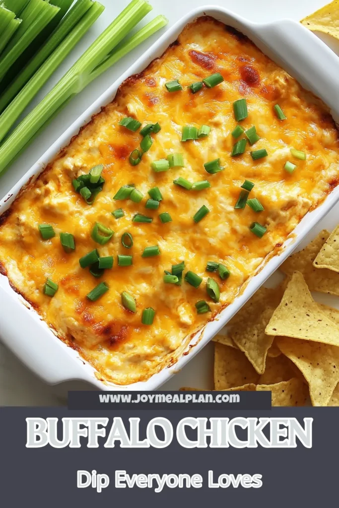 Looking for the perfect Buffalo Chicken Appetizer? Try this Cheesy Buffalo Chicken Dip that's sure to impress! This Easy Buffalo Chicken Recipe combines shredded chicken, cream cheese, and buffalo sauce for a mouthwatering treat. Baked to perfection, it's the ultimate Cream Cheese Buffalo Chicken that pairs well with chips or veggies. Get ready for game day or any gathering! Save this delicious Baked Buffalo Chicken Dip recipe now! #BuffaloChickenDip #Appetizer #CheesyDip #RecipeIdeas