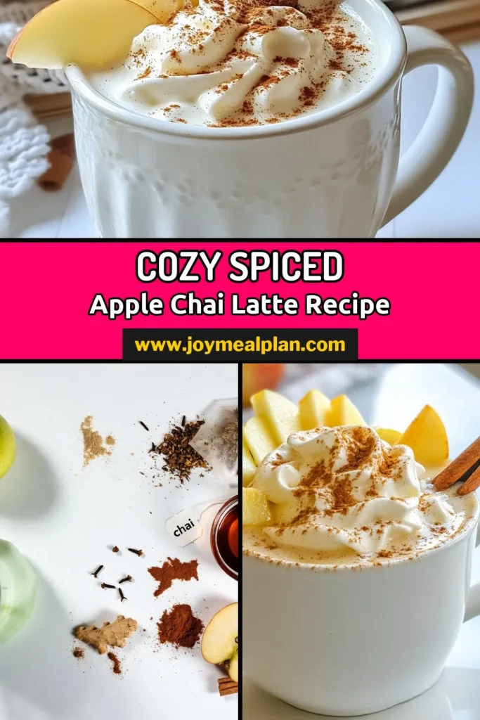 Warm up this fall with our delightful spiced apple chai latte recipe! This creamy spiced chai drink features diced apples and aromatic spices blended with almond milk for a unique twist on your favorite chai latte with apple. Perfect for cozy evenings, this fall flavored chai latte is a must-try. Sip and savor the flavors, then save this recipe for a cozy day! #AppleChaiLatte #ChaiLatte #FallRecipe #CreamyChaiDrink