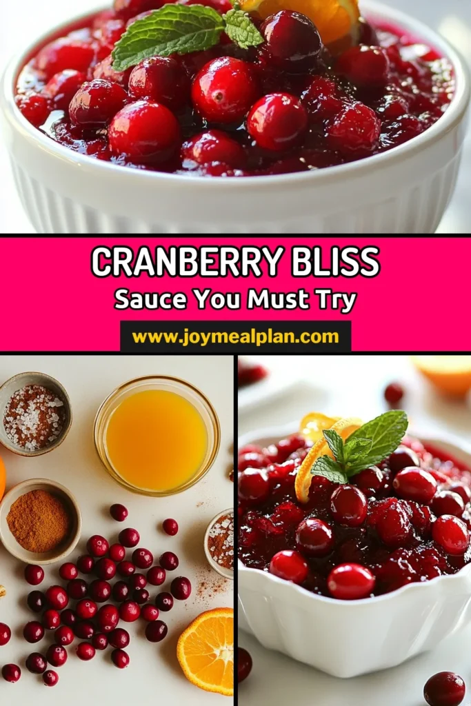 Elevate your holiday meals with this easy cranberry sauce! This homemade cranberry bliss sauce recipe blends fresh cranberries with orange zest for a festive twist. Perfect for Thanksgiving or Christmas, it's one of the best easy cranberry recipes you'll try. Enjoy a burst of flavor with each spoonful, and don’t forget to save this delicious cranberry sauce with orange zest for your next gathering! #CranberrySauce #HomemadeRecipes #HolidayCooking #FestiveFlavors