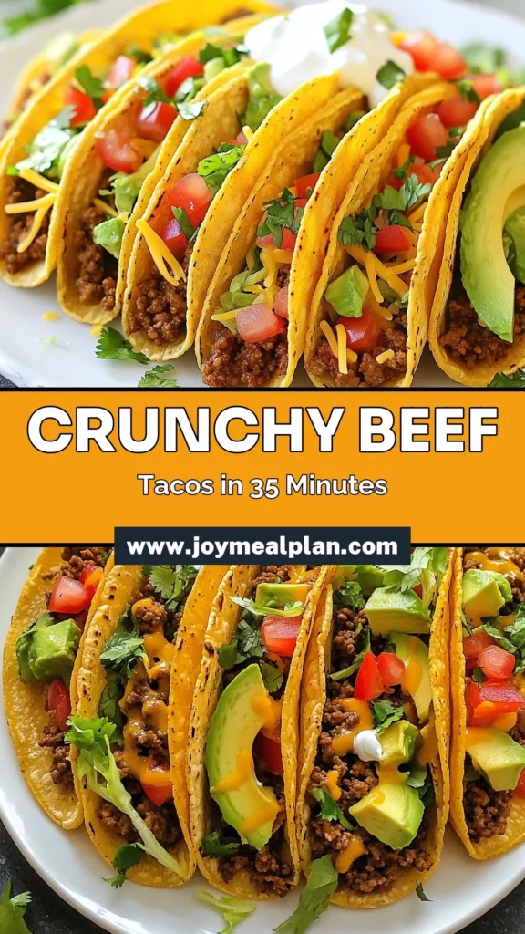 Looking for a delicious dinner idea? Try these crispy baked ground beef tacos! This easy fiesta tacos recipe features crunchy beef tacos filled with seasoned ground beef, baked to perfection with melted cheese. Perfect for homemade taco night, these baked tacos with cheese will be a family favorite. Serve them topped with fresh veggies for a delightful meal. Save this crunchy beef taco recipe for your next gathering! #TacoNight #BeefTacos #EasyRecipes #HomemadeTacos