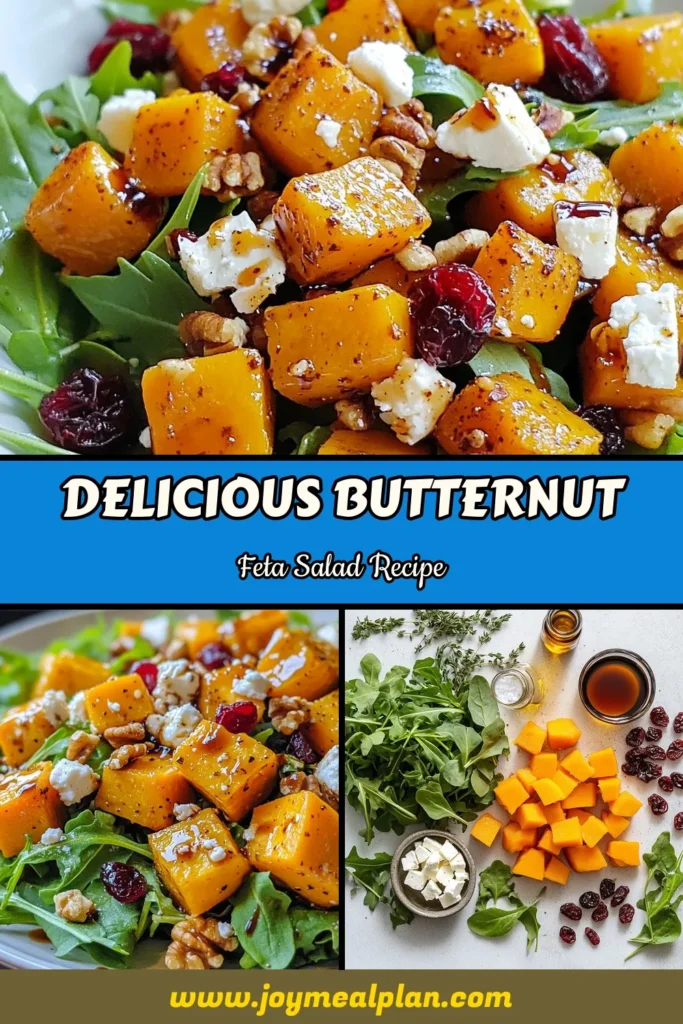 Looking for a nutritious and delicious option? Try this butternut squash salad featuring roasted butternut squash, tangy feta cheese, and mixed greens. This healthy salad recipe combines vibrant flavors and textures, making it a perfect dish for any occasion. Enjoy a delightful feta cheese salad recipe that’s simple to prepare and packed with goodness. Save this mixed greens salad with feta for your next meal! #ButternutSquashSalad #FetaCheese #HealthyRecipes #SaladIdeas