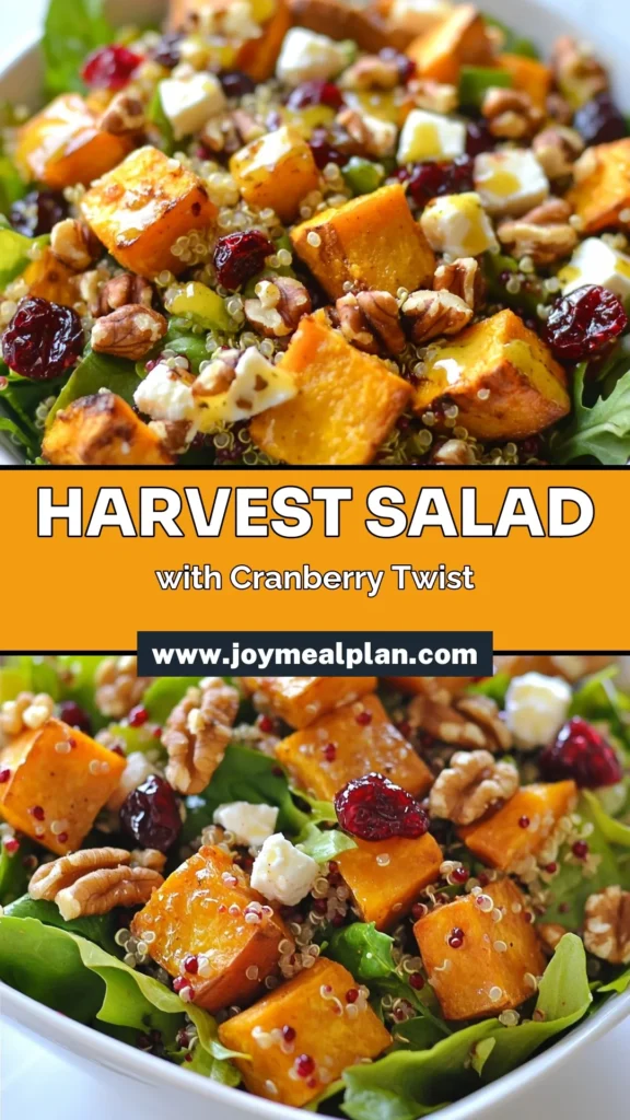 Discover the perfect blend of flavors with this Cranberry-Glazed Harvest Veggie Salad! Packed with roasted sweet potatoes and quinoa, this healthy autumn salad is a delightful mix of textures and nutrients. Ideal for any gathering, this cranberry glazed salad will impress your guests. Try this delicious harvest veggie salad recipe today and elevate your meals! Don’t forget to save for your fall recipes! #HealthyRecipes #AutumnSalad #QuinoaSalad #CranberrySalad