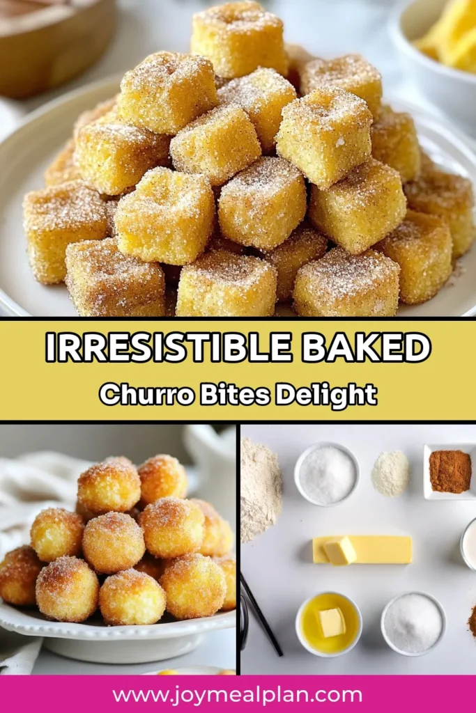 Indulge in these delicious baked churro bites, an easy churro recipe that's perfect for any dessert lover! Coated in cinnamon-sugar and served with a delightful chocolate dip, these cinnamon sugar churros offer a crispy exterior and a soft inside. Perfect for parties or a sweet treat at home, these baked dessert recipes are a must-try! Save this recipe and impress your friends and family! #ChurroBites #BakedDesserts #CinnamonSugar #EasyChurroRecipe