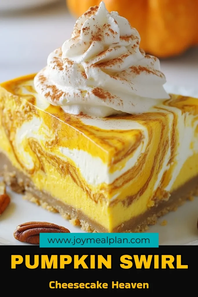 Indulge in a delicious pumpkin swirl cheesecake that’s perfect for fall dessert ideas and holiday gatherings. This creamy cheesecake recipe combines rich cream cheese with warm pumpkin spices for a delightful treat. Easy to make, this easy cheesecake recipe will impress your guests. Give it a whirl in your kitchen and savor each slice! Save this recipe for your next holiday dessert! #PumpkinSwirlCheesecake #CheesecakeRecipe #FallDesserts #HolidayBaking