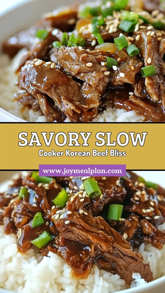 Discover the ultimate savory Korean beef recipe with this slow cooker Korean beef dish. Perfectly tender beef chuck roast is marinated in a delicious Korean beef marinade and cooked low and slow for maximum flavor. Serve it over fluffy jasmine rice for an unforgettable meal. Plus, get creative with jasmine rice serving suggestions to elevate your dining experience. Try it now and satisfy your cravings! #SlowCookerKoreanBeef #KoreanBeefRecipe #BeefChuckRoast #JasmineRice