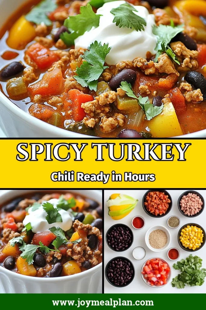 Savor the flavors of this easy slow cooker turkey chili that's perfect for any occasion! This spicy turkey chili recipe is packed with healthy ingredients like ground turkey, beans, veggies, and spices for a delicious meal. Enjoy a warm bowl of this healthy turkey chili that's simple to make and perfect for meal prep. Don't miss out on this flavorful dish – save the recipe now! #SlowCookerTurkeyChili #HealthyTurkeyChili #EasySlowCookerChili #GroundTurkeyChiliRecipe