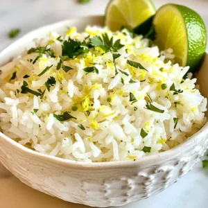 To make Coconut Lime Rice, gather these simple ingredients: - 1 cup jasmine rice - 1 can (400ml) creamy coconut milk - 1 cup filtered water - 2 tablespoons freshly squeezed lime juice - Zest of 1 lime - 1 tablespoon granulated sugar (optional for sweetness) - 1/2 teaspoon fine sea salt - 1/4 cup freshly chopped cilantro (for vibrant garnish) - Lime wedges (for a tangy serving) You can swap some ingredients if needed: - Use basmati rice instead of jasmine rice. - Try light coconut milk if you want fewer calories. - Lime juice can be replaced with lemon juice for a different twist. - If you don’t have cilantro, parsley works well as a garnish. These tools will make your cooking easier: - Medium-sized saucepan for cooking rice. - Measuring cups and spoons for precise amounts. - A fine mesh strainer for rinsing rice. - A zester or grater for the lime zest. - A fork for fluffing the rice after cooking. With these ingredients and tools, you're ready to create a delicious Coconut Lime Rice dish! {{ingredient_image_2}} Rinsing the rice is key. Take 1 cup of jasmine rice and place it in a bowl. Fill the bowl with cold water. Swirl the rice with your hand. Keep rinsing until the water runs clear. This step removes extra starch. It helps the rice stay fluffy instead of sticky. Next, gather your ingredients. You will need: - 1 cup jasmine rice - 1 can (400ml) creamy coconut milk - 1 cup filtered water - 2 tablespoons freshly squeezed lime juice - Zest of 1 lime - 1 tablespoon granulated sugar (optional for sweetness) - 1/2 teaspoon fine sea salt - 1/4 cup freshly chopped cilantro (for vibrant garnish) - Lime wedges (for a tangy serving) In a medium saucepan, combine the rinsed jasmine rice, coconut milk, water, salt, and sugar if you want it sweeter. Stir the mixture well. Now, place the saucepan on medium-high heat. Bring the mixture to a gentle boil. Stir occasionally to stop the rice from sticking. Once it boils, turn the heat down low. Cover the saucepan tightly with a lid. Let the rice simmer for 15-18 minutes. It is done when the rice is tender and all the liquid is absorbed. Do not lift the lid during cooking. This keeps the steam inside, which is important for cooking. After cooking, remove the saucepan from the heat. Let it sit, still covered, for 5 minutes. This resting period helps steam the rice. It makes the grains fluffier. Now, take a fork and gently fluff the rice. This separates the grains. Add the freshly squeezed lime juice and lime zest. Mix until all the flavors blend together. To serve, scoop the warm Coconut Lime Rice into bowls or on plates. Top it with chopped cilantro for a bright touch. Offer lime wedges on the side for that extra zing! To boost the flavor of Coconut Lime Rice, consider adding a few simple ingredients. You can mix in a pinch of garlic powder or a small amount of ginger for a warm twist. Fresh herbs like mint or basil can add a fresh note. For a spicier kick, add some diced jalapeños or chili flakes when cooking. Using a high-quality coconut milk makes a big difference, too. Look for brands that use pure coconut without added fillers. Avoid rinsing the rice too briefly. Rinsing helps remove excess starch, which prevents stickiness. If the rice is sticky, it will not be fluffy. Another mistake is lifting the lid while cooking. This lets steam escape and can lead to undercooked rice. Lastly, don’t skip the resting time after cooking. This step is key for fluffy grains. Coconut Lime Rice pairs well with many dishes. It complements grilled chicken, shrimp, or fish beautifully. You can serve it with a fresh salad or grilled veggies for a light meal. For a more filling option, try it alongside curries or stir-fries. A splash of extra lime juice right before serving adds a bright finish! Pro Tips Rinse the Rice: Always rinse your jasmine rice under cold water until the water runs clear to remove excess starch, which helps in achieving fluffy rice. Let it Rest: After cooking, allow the rice to sit covered for an additional 5 minutes. This resting period steams the rice, enhancing its fluffiness. Fresh Lime Juice: For the best flavor, use freshly squeezed lime juice instead of bottled. It adds a vibrant and zesty taste to the rice. Cilantro Garnish: Chop cilantro just before serving to preserve its freshness and vibrant color, making your dish visually appealing and flavorful. {{image_4}} You can easily make this dish vegan. Simply skip the sugar or use a plant-based sweetener. The creamy coconut milk already gives a rich flavor. This rice pairs well with many vegan meals. Serve it alongside grilled veggies or plant-based proteins for a full meal. For some heat, add diced jalapeños or red pepper flakes to the rice. Start by adding a small amount; you can always add more. The spice mixes well with the creamy coconut and zesty lime. This version works great with spicy grilled fish or chicken. Adding veggies is a fun twist. You can mix in peas, bell peppers, or carrots. Simply chop them small and stir them in during the last few minutes of cooking. The veggies add color and nutrition. Serve this rice as a side with a protein for a complete dish. After enjoying your Coconut Lime Rice, let it cool down first. Store it in an airtight container. You can keep it in the fridge for up to four days. Be sure to label the container with the date so you can track freshness. If you have more rice than you can eat, consider freezing some. Reheating Coconut Lime Rice is easy. You can use a microwave or stovetop. For the microwave, place rice in a bowl, add a splash of water, and cover it. Heat in 30-second bursts, stirring in between. For the stovetop, add rice and a little water in a saucepan. Heat on low, stirring until warm. This helps keep the rice moist. To freeze Coconut Lime Rice, scoop it into freezer-safe bags. Press out any air before sealing. You can freeze it for up to three months. When ready to use, thaw overnight in the fridge. Then reheat according to the instructions above. This way, you can enjoy this tasty dish anytime! To make Coconut Lime Rice from scratch, follow these steps: 1. Rinse 1 cup of jasmine rice under cold water. This removes extra starch. 2. In a saucepan, mix the rinsed rice with 1 can of coconut milk, 1 cup of water, and 1/2 teaspoon of salt. Add sugar if you want it sweeter. 3. Heat the mixture on medium-high until it boils. Then lower the heat to low and cover. 4. Cook for 15-18 minutes until the rice is tender. 5. Let it sit for 5 more minutes, covered. This helps make it fluffy. 6. Fluff the rice with a fork and mix in 2 tablespoons of lime juice and lime zest. 7. Serve with fresh cilantro on top and lime wedges on the side. This simple method gives you a tasty coconut and lime flavor in every bite. Yes, you can use brown rice, but it needs longer cooking time. Brown rice takes about 40-50 minutes to cook. Adjust the water amount too. Use 1 cup of brown rice with 1 can of coconut milk and 1 1/4 cups of water. Brown rice adds a nutty taste and a chewy texture to the dish. Coconut Lime Rice pairs well with many dishes. Here are some ideas: - Grilled chicken for a nice protein boost. - Shrimp or fish with a light sauce for a fresh meal. - Stir-fried vegetables to add color and crunch. - Tacos for a fun twist. Feel free to mix and match these options to create a delicious meal! Coconut lime rice is simple yet tasty. We covered key ingredients, helpful tools, and easy steps for making it. You learned how to enhance flavor, avoid mistakes, and try fun variations. Remember to store your leftovers properly and reheat them for the best taste. Whether you’re going for vegan or spicy, this dish can fit any meal. Now, you have all the tools to impress at dinner. Enjoy the process and savor every bite!