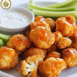 To make tasty buffalo cauliflower bites, gather these ingredients: - 1 large head of cauliflower, cut into bite-sized florets - 1 cup all-purpose flour - 1 cup water - 1 teaspoon garlic powder - 1 teaspoon onion powder - 1 teaspoon smoked paprika - 1 teaspoon salt - 1/2 teaspoon freshly ground black pepper - 1 cup buffalo sauce (store-bought or homemade) - 2 tablespoons unsalted butter, melted - Fresh celery sticks and ranch dressing for serving (optional) You can add your own twist with these optional ingredients: - Extra spices like cayenne pepper for heat - Nutritional yeast for a cheesy taste - Fresh herbs like parsley for garnish - Different sauces like BBQ or teriyaki for a unique flavor Choosing the right buffalo sauce can elevate your dish. Here are some trusted brands: - Frank’s RedHot Original Cayenne Pepper Sauce - Crystal Hot Sauce - Tabasco Buffalo Sauce - Louisiana Hot Sauce These brands offer great flavor and heat, perfect for your bites. {{ingredient_image_2}} First, you need to preheat the oven to 450°F (230°C). This high heat helps the bites get crispy. While waiting, line a baking sheet with parchment paper. This makes cleanup easy and keeps the bites from sticking. In a large bowl, mix together the flour, water, garlic powder, onion powder, smoked paprika, salt, and black pepper. Whisk these ingredients until the batter is smooth. You want a consistency that coats the cauliflower well. Next, take each cauliflower floret and dip it into the batter. Make sure to cover it fully. Let any extra batter drip off. Place the coated florets in a single layer on the lined baking sheet. Space them out to allow for even cooking. Now, put the baking sheet in the oven. Bake the cauliflower bites for about 20 minutes. Look for them to turn golden brown and feel crispy to the touch. While the cauliflower bakes, make the buffalo sauce. In another bowl, combine the buffalo sauce and melted butter. Mix these together until they blend well. This adds flavor and richness to your bites. After 20 minutes, take the baking sheet out of the oven. Drizzle the buffalo sauce over the cauliflower. Use a spatula or tongs to toss them gently, ensuring each bite is coated. Return the baking sheet to the oven for another 10-15 minutes. This helps the sauce thicken and stick, making them even tastier. To get the best crispy texture, use a hot oven. Preheat your oven to 450°F (230°C). This high heat helps to create a crunchy surface on the cauliflower bites. Make sure to space the florets apart on the baking sheet. This allows hot air to circulate around each piece. For extra crunch, try using a light coating of oil on the florets before baking. Soggy bites happen when moisture builds up. To prevent this, make sure your batter is not too thick. A smooth and thin batter coats the florets better. After dipping, let the excess batter drip off before you place them on the baking sheet. Baking them in a single layer is also key. Avoid crowding the baking sheet so the heat can reach all sides of the cauliflower. To amp up the flavor, add different spices to your batter. Consider using cayenne pepper for a kick or Italian herbs for a twist. Mixing in some nutritional yeast can also give a cheesy taste without dairy. Tossing the baked bites in the buffalo sauce right after they come out of the oven will help the sauce stick better and enhance the overall flavor. Lastly, serve with fresh celery sticks and ranch dressing for a refreshing contrast. Pro Tips Choose the Right Cauliflower: Select a fresh, firm head of cauliflower with tightly packed florets for the best texture and flavor. Dipping Technique: Ensure each floret is thoroughly coated with batter for a crispy exterior. Shake off excess batter to prevent sogginess. Buffalo Sauce Variation: For a milder flavor, mix in a bit of honey or maple syrup with the buffalo sauce to balance the heat. Serving Suggestions: Pair with a variety of dips like blue cheese or yogurt sauce for an extra layer of flavor and to cater to different taste preferences. {{image_4}} You can make buffalo cauliflower bites gluten-free easily. Instead of all-purpose flour, use gluten-free flour. Rice flour or almond flour work well. Mix it with water, garlic powder, onion powder, smoked paprika, salt, and black pepper. The taste remains great, and you can enjoy crispy bites without gluten. If you love heat, add more spice! Mix in cayenne pepper or hot sauce into your batter. Adjust the amount to match your spice level. This change will make your bites fiery and exciting. You can also use a hotter buffalo sauce for an extra kick. Buffalo sauce is classic, but you can switch it up. Try BBQ sauce for a sweet twist. Toss the bites in sriracha for a zingy flavor. You can even use teriyaki sauce for a unique Asian flair. Experimenting with different sauces and seasonings can create your own favorite version. To store your leftover buffalo cauliflower bites, let them cool first. Place them in an airtight container. They will stay fresh for up to three days in the fridge. If you want to keep them longer, consider freezing them. For the best taste, reheat the cauliflower bites in the oven. Preheat it to 350°F (175°C). Spread the bites on a baking sheet and heat for about 10-15 minutes. This way, they stay crispy. You can also use an air fryer at 350°F (175°C) for 5-7 minutes. Both methods keep the flavors strong. To freeze your buffalo cauliflower bites, make sure they are cool. Place them in a single layer on a baking sheet and freeze for about an hour. Once frozen, transfer them to a freezer bag or container. They can last up to three months. When you’re ready to eat, bake them straight from the freezer. Yes, you can prepare buffalo cauliflower bites ahead of time. You can make the batter and coat the cauliflower. Store them in the fridge for up to 24 hours. Bake them when you are ready to serve. This way, you'll have a tasty snack ready in no time. To make buffalo cauliflower bites vegan, simply use a plant-based butter instead of unsalted butter. You can also use a gluten-free flour if needed. The rest of the recipe stays the same. Enjoy the same crispy goodness without animal products. You can serve buffalo cauliflower bites with fresh celery sticks. They add a nice crunch and balance the spice. Ranch dressing or blue cheese dressing also pairs well. These dips help cool down the heat and enhance the flavor. Buffalo cauliflower bites have a medium level of spice. The buffalo sauce you choose can change the heat. If you want less spice, pick a milder sauce or mix it with a little ketchup. For more heat, use a spicier sauce or add cayenne pepper to the batter. We covered how to make tasty buffalo cauliflower bites. You learned about the ingredients, cooking steps, and tips for crispiness. I shared variations to suit different diets and ways to store leftovers. Now you have all you need to enjoy this dish. Experiment with flavors and find your favorite twist. Whether you make them spicy or gluten-free, these bites are a hit. Enjoy your cooking!