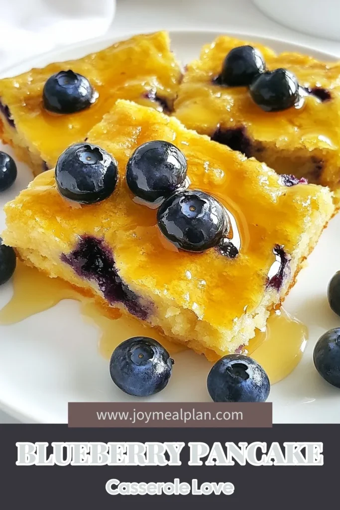 Indulge in this delicious blueberry pancake casserole! This easy pancake casserole features a fluffy buttermilk pancakes recipe baked to perfection, loaded with fresh blueberries. Perfect for breakfast, this baked blueberry pancakes dish is simple and satisfying for the whole family. Save this hearty breakfast casserole with blueberries for your next brunch! Try it today and enjoy every bite! #BlueberryPancakeCasserole #BreakfastIdeas #EasyRecipes #PancakesRecipe