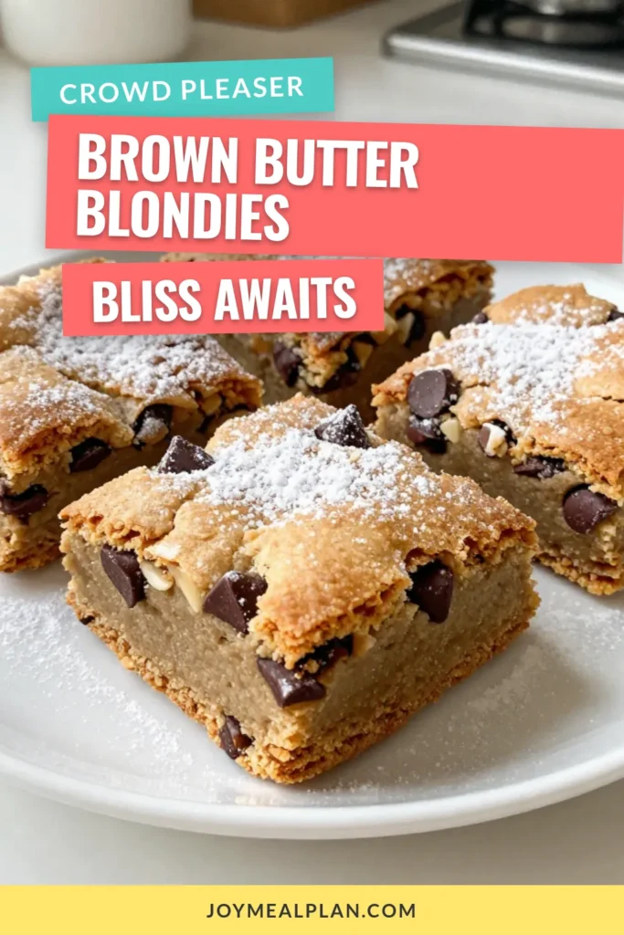 Discover the ultimate treat with these delicious brown butter blondies! This easy blondie recipe features a rich, nutty flavor and chewy texture, making it the perfect homemade dessert. Loaded with chocolate chips and an optional nut crunch, these chocolate chip blondies are sure to impress. Ready in just 50 minutes, they are perfect for any occasion. Try them today and indulge in the magic of these chewy blondies! #BrownButterBlondies #DessertRecipes #BlondieRecipe #ChocolateChipBlondies