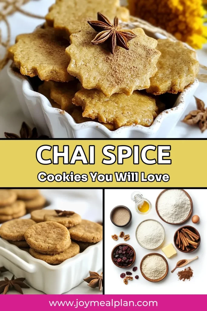 Indulge in the warmth of the holidays with these Chai Spice Cookies! This spiced cookie recipe is perfect for sharing or enjoying with your favorite chai. Our chai cookies recipe is vegan-friendly and features a delightful blend of spices that will elevate your dessert game. Bake up a batch of these holiday spice cookies and make every occasion special. Save this recipe for a cozy treat! #ChaiSpiceCookies #VeganChaiCookies #HolidayBaking #SpicedCookieRecipe