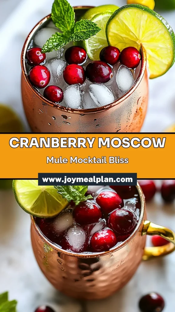 Looking for a festive drink that all your guests can enjoy? Try this easy and refreshing Cranberry Moscow Mule recipe! Perfect as a non-alcoholic Moscow Mule mocktail, it's made with cranberry juice, lime, and sparkling water. This holiday mocktail is not only simple to make but is sure to impress at your gatherings. Give it a try and enjoy the flavors of the season! Save this recipe for your next celebration! #CranberryMoscowMule #MocktailRecipes #HolidayDrinks #RefreshingDrinks