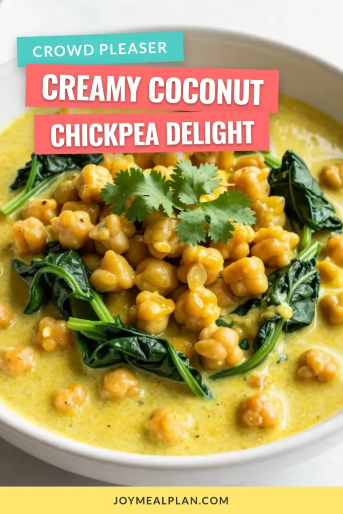 Looking for a delicious and healthy weeknight meal? Try this Coconut Curry Chickpeas recipe! This vegan coconut curry is quick to make and packed with flavor, thanks to chickpea curry with coconut milk, spices, and fresh spinach. Perfect for a nutritious dinner, this quick chickpea curry is satisfying and easy to prepare. Save this healthy coconut curry recipe for your next meal! #CoconutCurry #VeganRecipes #ChickpeaCurry #HealthyEating