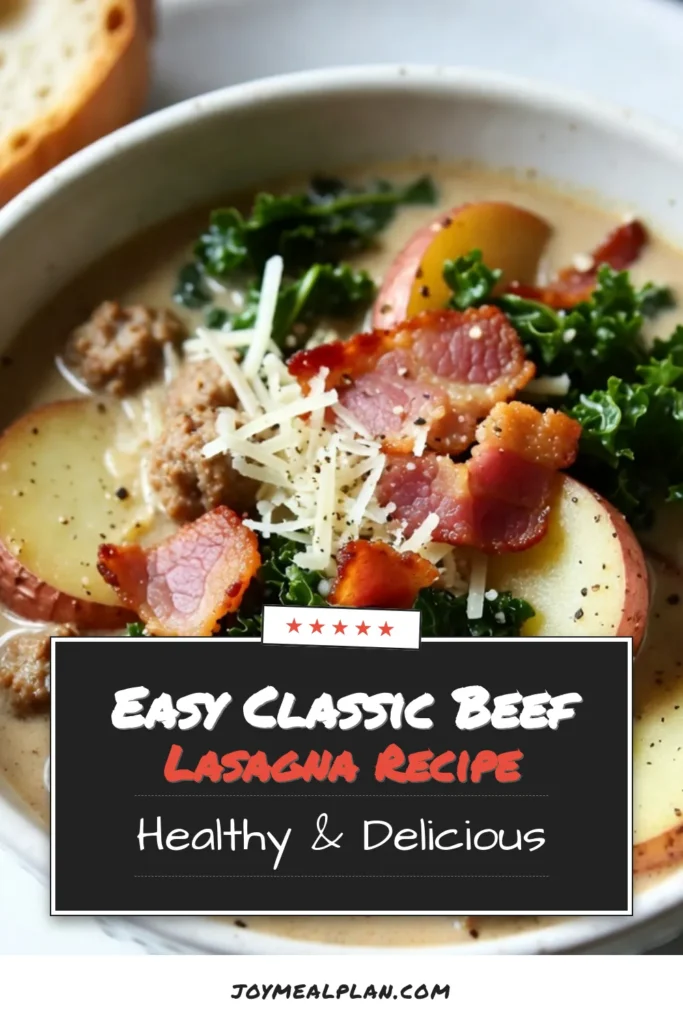 Indulge in a bowl of comfort with this creamy Zuppa Toscana! This Copycat Zuppa Toscana recipe brings together flavorful Italian sausage soup and fresh kale for a nutritious twist on classic comfort food recipes. Perfect for chilly days, this hearty kale potato soup is easy to make and irresistible. Try it today and warm your soul! Save this recipe for later! #ZuppaToscana #ComfortFood #SoupRecipes #ItalianFood