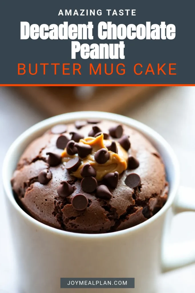 Satisfy your sweet cravings with this irresistible chocolate peanut butter mug cake! This easy mug cake recipe is perfect for a quick chocolate cake fix. Ready in minutes, it combines creamy peanut butter with rich chocolate for a delightful microwave mug cake dessert. Treat yourself to this simple peanut butter dessert today! Save this recipe and indulge in your new favorite treat! #MugCake #DessertRecipe #QuickTreat #PeanutButterLovers