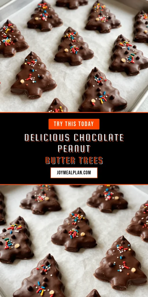 Create delicious Chocolate Peanut Butter Trees this holiday season! These no-bake Christmas treats are easy to make and a hit at any festive gathering. With a creamy peanut butter base, a rich chocolate coating, and colorful decorations, they’re perfect for indulging in holiday chocolate desserts. Try these festive peanut butter recipes and add joy to your celebrations. Save this recipe for your next holiday baking session! #ChocolatePeanutButterTrees #ChristmasTreeTreats #HolidayChocolateDesserts #NoBakeChristmasSweets