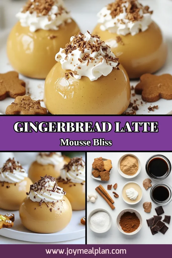 Indulge in delicious Gingerbread Latte Mousse Domes, the perfect holiday dessert recipe! This coffee mousse recipe blends rich flavors of ginger, cinnamon, and nutmeg, all atop a delightful gingerbread cookie dessert base. Impress your guests with these festive dessert ideas that are both elegant and easy to make. Ready to treat yourself? Save this recipe and enjoy a taste of winter magic! #GingerbreadLatteMousse #HolidayDessertRecipes #CoffeeMousseRecipe #FestiveDessertIdeas