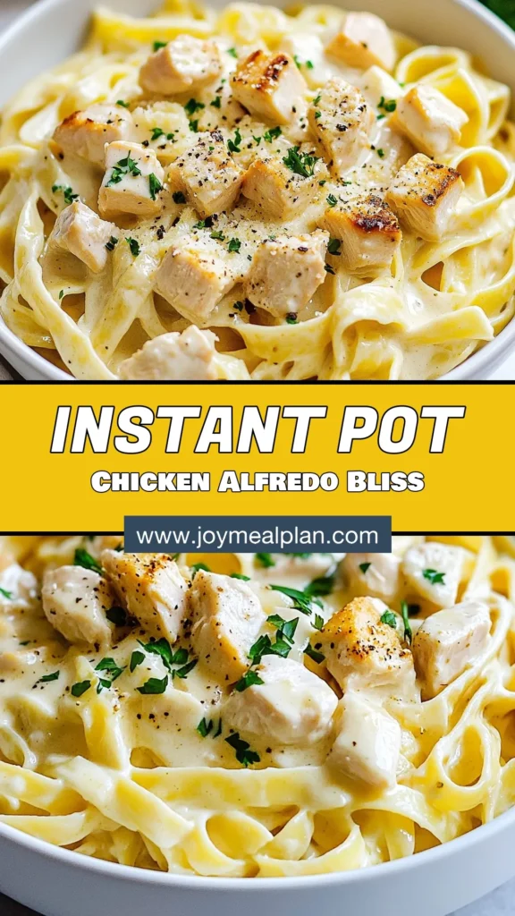 Discover the ultimate comfort food with this Instant Pot Chicken Alfredo! This creamy fettuccine recipe is not only delicious but also incredibly easy to whip up, making it a perfect quick Alfredo dinner for busy weeknights. In just 30 minutes, you can enjoy a rich Instant Pot pasta recipe that your family will love. Don't forget to save this recipe for a hassle-free meal night! #InstantPotChickenAlfredo #EasyChickenAlfredo #QuickDinner #InstantPotRecipe