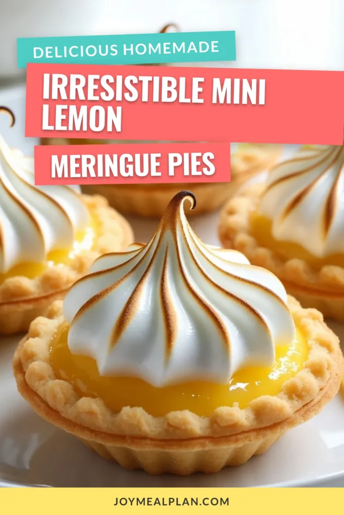 Indulge in these delightful mini lemon meringue pies, the perfect blend of tangy lemon filling and fluffy meringue. This easy mini dessert recipe takes your homemade lemon meringue to a new level with individual servings that please everyone. Perfect for gatherings or a sweet treat at home! Try this simple lemon meringue pie recipe today, and elevate your dessert game! Save this recipe for later! #MiniLemonMeringuePies #EasyMiniDesserts #HomemadeLemonMeringue #IndividualDessertRecipes