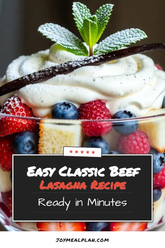 Indulge in this refreshing summer berry trifle recipe that’s perfect for warm days! This easy trifle recipe features layers of mixed berry dessert goodness, creamy yogurt, and luscious whipped cream, making it a no-bake summer dessert everyone will love. Impress your guests with this berry dessert with whipped cream that’s as beautiful as it is delicious. Try it today and make your summer celebrations sweeter! #SummerBerryTrifle #NoBakeDessert #BerryDessert #EasyRecipe