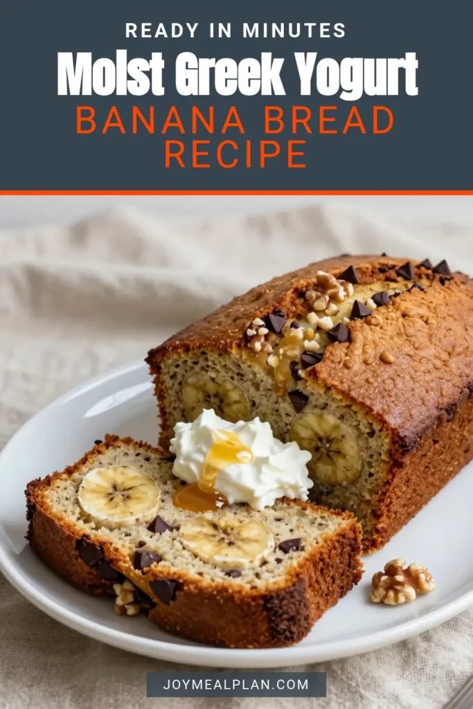 Indulge in this delicious Greek Yogurt Banana Bread, a healthy banana bread recipe that’s incredibly moist thanks to Greek yogurt. This easy banana bread with yogurt is perfect for breakfast or a snack! Filled with flavor and optional chocolate chips, it’s sure to please everyone. Try this simple Greek yogurt baking recipe today and elevate your banana bread game! Save this recipe for later! #BananaBread #HealthyBaking #GreekYogurtRecipes #BakingIdeas