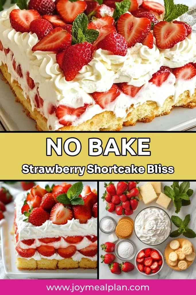 Savor the taste of summer with this Strawberry Shortcake Icebox Cake, the perfect no-bake strawberry dessert for warm days! This easy icebox cake recipe features luscious layers of whipped cream strawberry dessert, fresh strawberries, and sponge cake or ladyfingers. A delightful treat that's simple to make, it's sure to impress at any gathering. Don’t miss out—save this delicious summer strawberry recipe for your next celebration! #strawberryshortcake #nobake #summerrecipes #iceboxcake