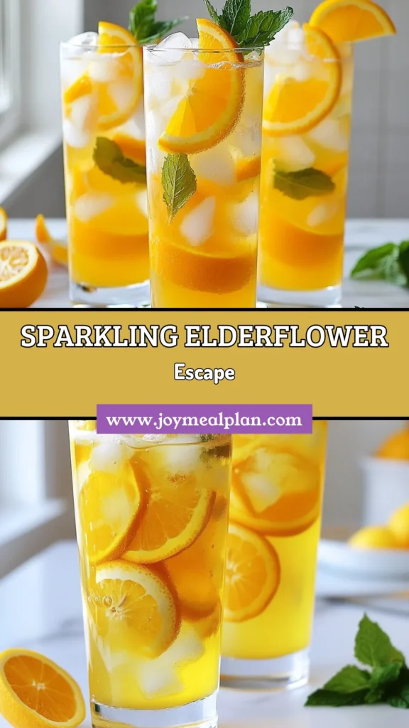 Transform your winter celebrations with this Elderflower Citrus Fizz! This refreshing elderflower drink combines elderflower syrup, orange and lemon juice, topped with sparkling water for a fizzy delight. Perfect for easy party cocktails, this winter cocktail recipe is sure to impress your guests. Discover how to make this sparkling citrus beverage that's quick and simple. Save this recipe for your next gathering! #ElderflowerDrinks #WinterCocktails #EasyPartyCocktails #SparklingBeverages