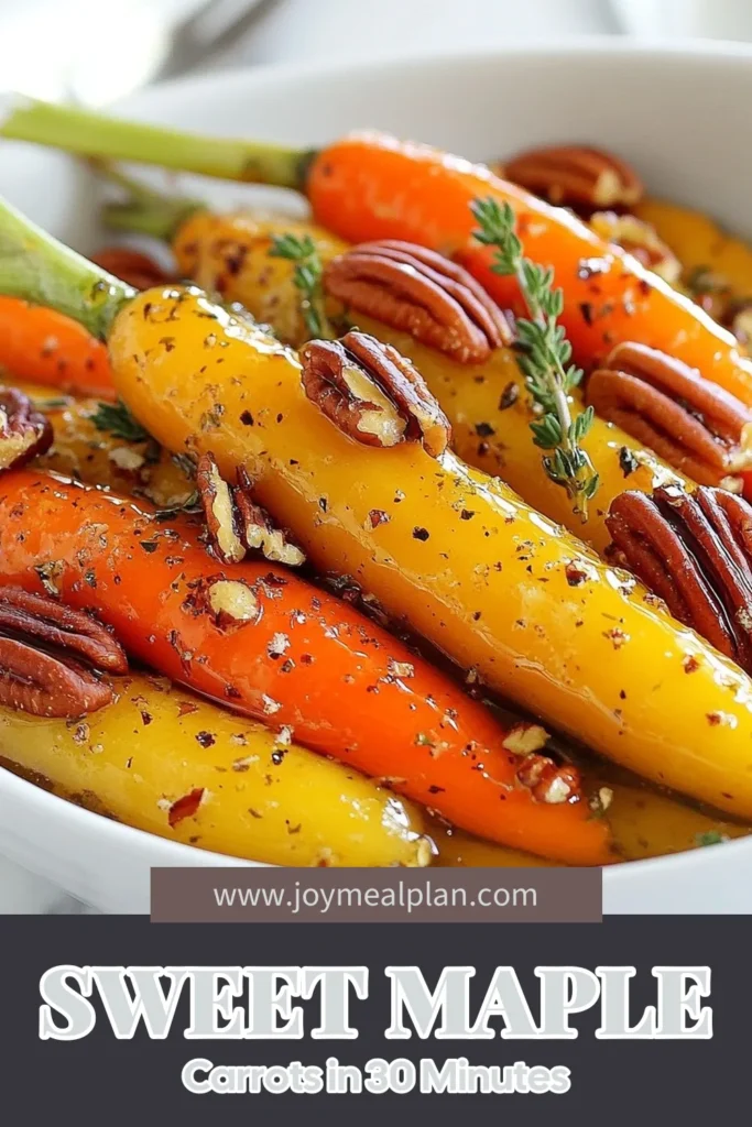 Elevate your dinner with these delicious maple glazed carrots! This sweet carrot recipe combines baby carrots, pure maple syrup, and a touch of cinnamon for a mouthwatering dish. Perfect as an easy vegetable side dish, these roasted carrots with maple syrup are sure to impress. Try this caramelized carrots recipe for your next meal and enjoy a burst of flavor! Save this recipe for later! #MapleGlazedCarrots #CaramelizedCarrots #EasySideDishes #SweetCarrotRecipe