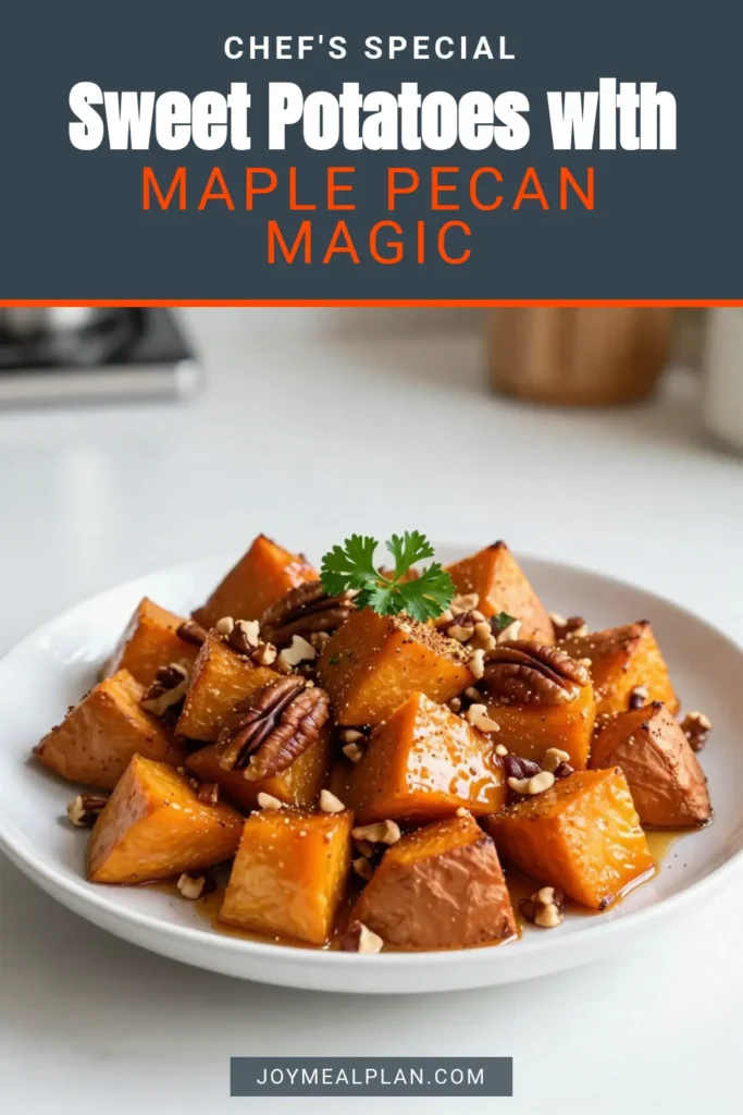 Looking for a delicious side dish? Try this Maple Pecan Roasted Sweet Potatoes recipe! These maple pecan sweet potatoes combine the earthy sweetness of roasted sweet potatoes with rich maple syrup and crunchy pecans. Perfect for fall vegetable recipes, this easy sweet potato side dish is both healthy and flavorful. Ready to impress your guests? Save this recipe for your next gathering! #SweetPotatoes #FallRecipes #HealthyEating #EasyRecipes