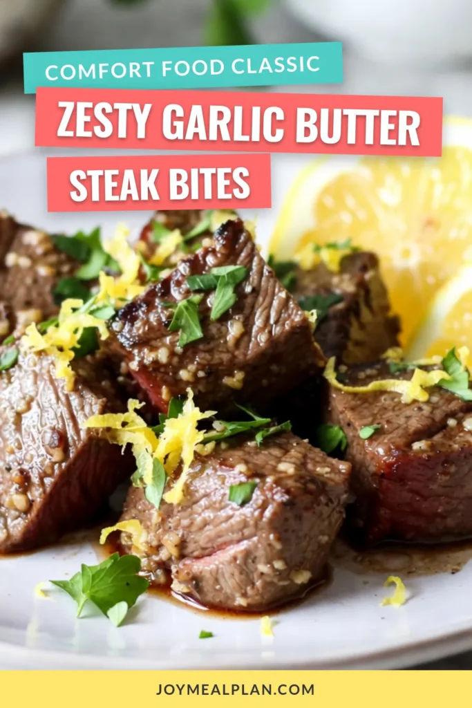 Looking for a quick and delicious dinner? Try these Lemon Garlic Butter Steak Bites! This easy sirloin steak recipe is packed with flavor from garlic butter sauce and fresh lemon. It's perfect for busy nights, ready in just 20 minutes! Savor the tender, juicy bites and enjoy a delightful burst of citrus. Don't miss out on this irresistible dish—save now for your next meal! #SteakBites #QuickDinnerRecipes #GarlicButter #SirloinSteakRecipe