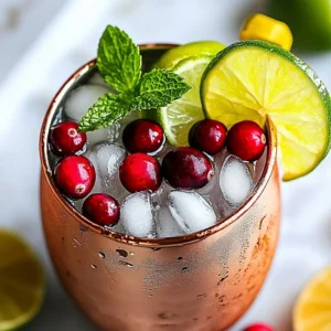 To make a delicious Cranberry Moscow Mule, gather these simple ingredients: - 1 cup unsweetened cranberry juice - 1/2 cup sparkling water or ginger ale - 1 tablespoon freshly squeezed lime juice - 1 tablespoon agave syrup (optional) - Ice cubes - Lime slices for garnish - Fresh cranberries for garnish - Fresh mint leaves for garnish These ingredients create a refreshing drink. The cranberry juice gives a tart flavor, while the lime juice adds brightness. The sparkling water or ginger ale makes it bubbly and fun. If you like a sweeter drink, add agave syrup. Fresh garnishes not only look great but also enhance the taste. Enjoy mixing these flavors for a tasty mocktail! {{ingredient_image_2}} Choose a large glass or a classic copper mug. This drink looks great in these. Pour in 1 cup of unsweetened cranberry juice. Then add 1 tablespoon of freshly squeezed lime juice. Use a stirring stick or spoon to combine the juices well. Make sure they mix nicely. Now, if you like a touch of sweetness, add 1 tablespoon of agave syrup. Stir it well until the syrup blends fully into the juices. This step is key for a balanced flavor. Next, fill your glass or mug nearly to the top with ice cubes. This keeps your drink nice and cold. Carefully pour 1/2 cup of sparkling water or ginger ale over the ice. Take your time, so the bubbles rise gently without splashing. With a gentle hand, stir the drink lightly to mix the sparkling water with the cranberry and lime. This step ensures every sip has the same great taste. To make your drink look fancy, garnish it with lime slices, fresh cranberries, and a sprig of mint. These garnishes add color and a fresh smell. Serve your refreshing mocktail right away and enjoy the delightful flavors! Using fresh ingredients makes a big difference. Fresh juice tastes better than store-bought. When you use fresh lime juice, you get a zesty kick that brightens the drink. The flavor of fresh cranberries adds a touch of tartness. If you want it sweeter, add agave syrup. This syrup blends well and gives a smooth sweetness. You can adjust the amount to suit your taste. Start with a little, then add more if needed. For the best look, use a classic copper mug or a clear glass. These options show off the drink's vibrant color. The copper mug keeps your drink cold, making it even more refreshing. Serve this drink at parties, picnics, or holiday gatherings. It's perfect for summer barbecues or cozy winter nights. Guests will love its bright flavor and pretty appearance. Pro Tips Chill Your Ingredients: For an extra refreshing mocktail, chill your cranberry juice and sparkling water in advance. This will keep the drink colder for longer without the need for excessive ice. Experiment with Flavors: Feel free to play around with different fruit juices like pomegranate or orange for a unique twist on the classic cranberry flavor. Garnish Creatively: Use additional garnishes like edible flowers or flavored ice cubes made from fruit juice to elevate the visual appeal of your mocktail. Adjust Sweetness: Depending on your preference, adjust the amount of agave syrup or opt for a sugar-free sweetener to cater to different dietary needs without sacrificing flavor. {{image_4}} You can mix things up by using different juices. For a twist, try apple juice or pomegranate juice. Each juice adds a unique flavor. You can also blend cranberry juice with orange juice for a refreshing taste. Mixing juices creates fun flavor profiles. Experiment with your favorite fruits to find what you love. If you want to make a classic Moscow Mule, add vodka. This spirit pairs well with cranberry juice. Simply add 1.5 ounces of vodka to the mix. Stir gently, and enjoy your drink with a kick. Vodka enhances the drink and keeps it refreshing. This version is perfect for gatherings or special occasions. To store leftover cranberry juice, keep it in a sealed container. Place it in the fridge. It will stay fresh for about a week. Sparkling water is best used right away. If you have some left, keep it sealed too. Use it within a few days for the best fizz. For garnishes like lime slices, fresh cranberries, and mint leaves, store them in the fridge. Use a damp paper towel to wrap mint leaves. This keeps them fresh longer. Place lime slices and cranberries in a separate container. You can prepare the cranberry juice and lime juice in advance. Mix them well and store them in the fridge. If you want a sweeter drink, add agave syrup later. This way, the drink stays fresh. Assemble the drink right before serving. Fill the glass with ice, pour in the juices, and add the sparkling water. Garnish with lime, cranberries, and mint at the last moment. This keeps the drink looking bright and fresh. If you can't find cranberry juice, try pomegranate juice. It gives a similar tartness. You can also use cherry juice. This works well too. Both alternatives keep the drink tasty. Yes, you can skip agave syrup. If you want it sweeter, try honey or maple syrup. You can also use a sugar substitute. Adjust the sweetness to match your taste. Serve the drink right after mixing for the best taste. Letting it sit too long can make it flat. If you want to enjoy the fizz, drink it fresh! This drink is easy and fun to make. Start with unsweetened cranberry juice and fresh lime juice. Add sparkling water or ginger ale for some fizz. You can adjust sweetness using agave syrup. Remember, fresh ingredients make a big difference. You can even switch up the juices or try an alcoholic twist. Store leftovers properly and prepare ingredients ahead of time. Enjoy this refreshing drink at any gathering. Now, you’re ready to impress your friends with your skills!