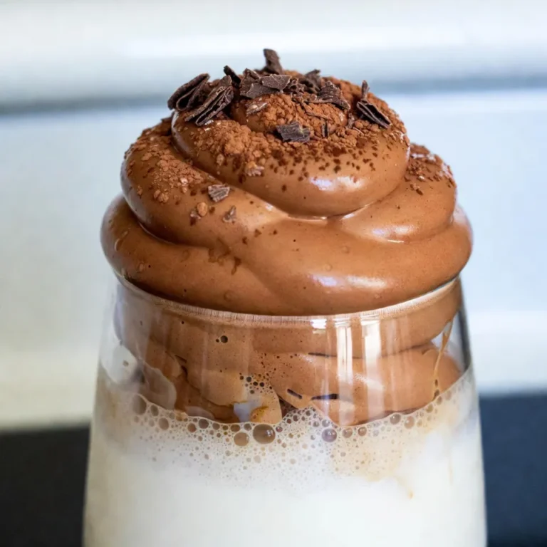 To make your Mocha Dalgona Whipped Coffee, gather these items: - 2 tablespoons instant coffee - 2 tablespoons unsweetened cocoa powder - 2 tablespoons boiling water - 2 tablespoons granulated sugar - 1 cup milk (your choice of dairy or dairy-free) - Ice cubes (optional, for iced coffee lovers) - Cocoa powder or chocolate shavings, for garnish You can swap some ingredients based on your needs: - Use decaf instant coffee if you want less caffeine. - For a vegan option, choose almond, oat, or coconut milk. - Instead of sugar, try maple syrup or agave nectar for sweetness. Using high-quality ingredients makes a big difference. Fresh instant coffee gives a rich taste. Unsweetened cocoa powder adds depth. Choose good milk for creaminess. If you use fresh cocoa powder or chocolate shavings, it boosts flavor and looks. Always try to source organic or fair-trade options when possible. This not only helps your drink but also supports farmers and the environment. {{ingredient_image_2}} 1. Start by gathering your ingredients. You need instant coffee, cocoa powder, boiling water, sugar, and milk. 2. In a medium bowl, mix 2 tablespoons of instant coffee with 2 tablespoons of unsweetened cocoa powder. 3. Add 2 tablespoons of boiling water to the mixture. 4. Next, add 2 tablespoons of granulated sugar. 5. Use an electric mixer or a hand whisk. Whip the mixture on high speed for 2-4 minutes. 6. Keep whipping until it becomes light and fluffy. It should hold its shape but still be soft. 7. Now, take a glass. Pour in 1 cup of milk. You can use hot milk or cold milk with ice cubes. 8. If you want an iced drink, fill the glass with ice first. 9. Carefully spoon the whipped coffee on top of the milk. This creates a nice layered look. 10. If you prefer, stir the whipped coffee into the milk for a blended effect. 11. Lastly, add a sprinkle of cocoa powder or chocolate shavings on top for garnish. 12. Serve your mocha Dalgona whipped coffee right away and enjoy! To get the best foam, use cold mixing bowls and utensils. Cold tools help the mixture whip faster. If using a hand whisk, be ready for a workout! It takes more time, but you can still achieve great foam. Whip until the mixture turns thick and holds peaks. This means you can turn the bowl upside down, and it won’t fall out. For a cozy drink, use hot milk and sip it slowly. For a refreshing treat, pour cold milk over ice. You can even blend the whipped coffee with the milk for a smooth drink. If you want to impress, keep the layers separate. It looks beautiful and tastes great! Enjoy your mocha Dalgona whipped coffee however you like best. One of the biggest mistakes is not using instant coffee. Regular coffee won't whip up. Another mistake is not measuring ingredients accurately. Too much liquid can ruin your foam. If you mix too slowly, you won't get enough air into your coffee. Finally, don't skip the sugar. It helps make the foam stable. Using an electric mixer is the easiest way to whip your coffee. It saves time and effort. Whipping with a hand whisk takes longer and needs more strength. If you use a whisk, make sure to whip quickly. Aim for a fluffy, thick texture. No matter your method, keep your bowl steady while mixing. To make your mocha Dalgona even better, try using strong coffee. Brew your coffee with less water for a bold taste. You can also experiment with flavored syrups. Vanilla or hazelnut can add a nice twist. Finally, try different milk options. Almond or oat milk can change the flavor and texture. Pro Tips Perfecting the Foam: Whip the coffee mixture until it forms stiff peaks, similar to whipped cream, for the best texture. Milk Variations: Experiment with different types of milk, such as oat, almond, or coconut, to find your favorite flavor pairing. Sweetness Level: Adjust the amount of sugar according to your taste preference, or use a sugar substitute for a healthier option. Garnishing Ideas: Try adding a sprinkle of cinnamon or a drizzle of caramel for an extra indulgent twist. {{image_4}} You can easily turn this drink into a refreshing iced treat. To make iced mocha Dalgona whipped coffee, follow these steps. First, brew the coffee mixture as usual. Then, fill a glass with ice cubes before adding milk. Pour the milk over the ice. Finally, spoon the whipped coffee on top. The cold milk and ice make it a perfect summer drink. Want to spice up your mocha Dalgona? You can add flavored syrups or extracts. Vanilla syrup gives a sweet twist. Caramel syrup adds a rich taste. For a minty kick, try peppermint extract. Just mix a teaspoon of the syrup or extract into your coffee mixture before whipping. This small change can make a big difference. If you prefer a dairy-free option, you have plenty of choices. Use almond milk, oat milk, or coconut milk instead of regular milk. Each type brings unique flavors. For a vegan version, ensure your sugar is vegan-friendly. This way, everyone can enjoy the mocha Dalgona whipped coffee without worry. By making these changes, you still get a delicious drink that fits your needs. If you have leftover whipped coffee, store it in an airtight container. Place it in the fridge. This keeps it fresh for later use. Avoid leaving it out at room temperature. The foam will lose its fluffiness quickly. The whipped coffee can last in the fridge for up to 3 days. However, the milk is different. If you use dairy milk, it usually lasts 5-7 days. Dairy-free milk often lasts longer, about 7-10 days. Always check the expiration date on the milk carton. You can get creative with leftover whipped coffee! Try it in smoothies or on pancakes. Swirl it into oatmeal for a tasty breakfast. It can also be used as a topping for desserts like brownies or ice cream. The options are endless! You should use instant coffee for Dalgona coffee. Instant coffee dissolves well and whips easily. It gives that rich flavor we love. Brands like Nescafé or Folgers work great. Avoid ground coffee; it won't whip into foam. Instant coffee creates that perfect texture for your drink. Yes, you can! If you skip cocoa powder, your drink will taste like plain Dalgona coffee. You can add flavored syrups or vanilla extract instead. This way, you still get a tasty drink without cocoa. Experiment with different flavors to find what you enjoy. Your whipped coffee may not be fluffy for a few reasons. First, make sure you use instant coffee. Then, check if your mixer is on high speed. Whipping time matters too; it should take 2-4 minutes. Lastly, too much water can make it dense. Adjust these factors for the perfect foam. You’ve learned how to create Dalgona coffee with the best ingredients and steps. Quality ingredients matter for taste. Follow the tips to avoid mistakes and whip perfectly. Don’t forget to try different flavors and variations to find your favorite. Store your leftovers so nothing goes to waste. I hope these ideas inspire your next coffee adventure. Enjoy crafting your perfect cup!