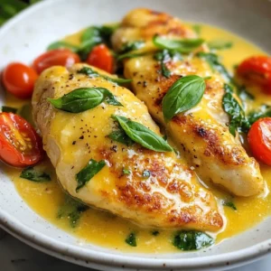 - 4 boneless, skinless chicken breasts - 1 tablespoon olive oil - 4 cloves garlic, minced - 1 cup cherry tomatoes, halved - 1 cup fresh spinach - 1 cup heavy cream - ½ cup grated Parmesan cheese The chicken breasts are the star of this dish. They provide protein and a satisfying bite. I prefer using boneless, skinless chicken breasts for easy cooking and serving. The olive oil adds a nice flavor and helps the chicken brown nicely. Fresh vegetables bring color and health to the plate. Garlic adds a rich taste, while cherry tomatoes burst with sweetness. Spinach adds a vibrant green touch and offers extra nutrients. The cream and cheese create the creamy sauce that makes this dish special. Heavy cream gives richness, and Parmesan cheese melts beautifully, thickening the sauce. - 1 teaspoon Italian seasoning - Salt and black pepper to taste Italian seasoning gives the dish its classic Tuscan flavor. It often includes herbs like oregano and basil. Salt and pepper enhance all the flavors. They help the chicken and sauce taste great. - Fresh basil leaves - Additional cheese Fresh basil leaves add a pop of color and a hint of freshness. You can sprinkle more cheese on top for extra taste. These garnishes make the dish look and taste even better. {{ingredient_image_2}} - Seasoning the Chicken Start by seasoning the chicken breasts on both sides. Use salt, black pepper, and Italian seasoning. This adds great flavor. - Cooking the Chicken Breasts Heat olive oil in a large skillet over medium heat. Add the seasoned chicken breasts. Cook for about 6-7 minutes on each side. Look for a nice golden brown color. Make sure the internal temperature hits 165°F (75°C). Once cooked, take the chicken out and let it rest on a plate. - Sautéing Garlic and Vegetables In the same skillet, add minced garlic. Sauté for about 1 minute until it smells great. Be careful not to burn it. Next, add halved cherry tomatoes. Cook for 2-3 minutes until they soften and burst. This makes the sauce juicy. - Adding Cream and Cheese Toss in fresh spinach and stir it in until it wilts. Then, pour in heavy cream and mix everything together. Let it come to a gentle simmer. Gradually stir in grated Parmesan cheese until it melts. Taste the sauce and add salt and pepper as needed. - Returning Chicken to Sauce Carefully place the chicken back into the skillet. Spoon the creamy sauce over each piece. This helps to coat the chicken well. - Final Simmering Let the chicken simmer gently for another 2-3 minutes. This warms the chicken again and blends the flavors perfectly. Now your Creamy Garlic Tuscan Chicken is ready to enjoy! - Ensuring Chicken is Cooked Properly Always check the chicken’s internal temperature. It should be 165°F (75°C) for safety. Use a meat thermometer for accuracy. This keeps your chicken juicy and safe to eat. If the chicken is too thick, it may need extra cooking time. Cut into the thickest part to check for doneness. The juices should run clear, not pink. - How to Avoid Burning Garlic Garlic burns quickly and can taste bitter. Sauté it on medium heat and watch closely. Add it just before the tomatoes to keep it from burning. Stir it for about one minute until it’s fragrant. If you see it turning brown, reduce the heat immediately. - Adjusting Cream Consistency You can make the sauce thicker or thinner to your liking. For a thicker sauce, let it simmer longer after adding cheese. If you prefer a lighter sauce, add more cream or a splash of chicken broth. This gives you control over the sauce's richness. - Adding Spices for Extra Flavor Spice it up! Consider adding red pepper flakes for heat or smoked paprika for depth. Fresh herbs like thyme or oregano can also enhance the flavor. Experiment until you find your favorite blend. - Serving Suggestions Serve your creamy Tuscan chicken over mashed potatoes or pasta. This makes a complete meal and soaks up the sauce. You can also pair it with rice for a lighter option. The sauce tastes amazing on any base. - Garnishing for Visual Appeal Fresh basil leaves add color and a burst of flavor. Simply sprinkle them on top before serving. You can also add more grated cheese for a cheesy finish. A drizzle of olive oil can give it a nice shine. Pro Tips Use Fresh Ingredients: Fresh garlic, spinach, and tomatoes will elevate the flavor of your dish significantly. Opt for the freshest produce available for the best results. Adjust the Creaminess: For a lighter sauce, substitute half of the heavy cream with chicken broth. This will still give you a creamy texture without being overly rich. Perfectly Cooked Chicken: To ensure even cooking, pound the chicken breasts to a uniform thickness before seasoning and cooking. This will help them cook evenly and stay juicy. Make It Spicy: If you enjoy a bit of heat, consider adding red pepper flakes to the sauce. This adds a nice kick that complements the creamy garlic flavor. {{image_4}} Substituting Chicken with Shrimp You can easily swap chicken for shrimp. Shrimp cooks fast and adds a nice twist. Use medium to large shrimp for best results. Just sauté them in the same way as chicken. Cook until they turn pink and opaque. This change brings a light and fresh flavor to the dish. Using Tofu for a Vegetarian Option If you want a vegetarian meal, tofu is a great choice. Use firm tofu and press it to remove extra water. Cut it into cubes and sauté it until golden. Tofu absorbs flavors well, so it will soak up the creamy sauce. This option is both filling and delicious. Using Tomato-Based Sauce You can change the cream sauce to a tomato-based sauce. Start by cooking garlic and adding crushed tomatoes. Let it simmer and blend with the other ingredients. This option gives a tangy taste that pairs well with the chicken or tofu. Cream Cheese Variation For a richer flavor, try using cream cheese. Mix it into the sauce after adding the heavy cream. It adds a tangy richness that makes the dish even creamier. This option is great for those who love a thick and smooth sauce. Incorporating Mushrooms or Bell Peppers Mushrooms or bell peppers can enhance the dish's flavor. Sauté sliced mushrooms after the garlic until they are soft. Bell peppers can be added for a sweet crunch. Both add great color and nutrition to your meal. Adding Nuts for Crunch For some texture, consider adding nuts. Toasted pine nuts or walnuts work well. Add them just before serving for a nice crunch. The nutty flavor balances the creaminess of the dish and adds a fun twist. To store any leftover creamy garlic Tuscan chicken, let it cool first. Once cool, place it in an airtight container. This helps keep it fresh. You can store it in the fridge for up to three days. For the best results, use glass containers. They do not absorb odors and help keep the food fresh. When you want to enjoy this dish again, reheating it properly is key. The best methods are using the microwave or stovetop. If using a microwave, heat it in short bursts. Stir between each burst to ensure even heating. If you prefer the stovetop, add a splash of cream or water. Heat it on low to keep the chicken moist. You can freeze creamy garlic Tuscan chicken for future meals. To do this, let the dish cool completely. Then, place it in a freezer-safe container. It can last up to three months in the freezer. When you are ready to eat it, thaw the chicken overnight in the fridge. Cook it on the stovetop to warm it up. This helps retain flavor and texture. You can serve this dish with many tasty sides. Here are some great options: - Mashed potatoes: Creamy potatoes match well with the sauce. - Pasta: Spaghetti or fettuccine soaks up the flavors. - Rice: Fluffy white or brown rice adds a nice base. - Steamed vegetables: Broccoli or green beans add color and nutrients. - Garlic bread: Perfect for dipping into the sauce. These sides make your meal more complete and enjoyable. Yes, you can prepare this dish in advance. Here’s how: - Cook the chicken and sauce separately. - Store each in airtight containers in the fridge. - You can make it up to two days ahead. When you’re ready to eat, just reheat both in a skillet. This way, the chicken stays juicy and the sauce stays creamy. To keep this dish fresh, follow these tips: - Use airtight containers to store leftovers. - Refrigerate them right after cooling. - Consume within 3 to 4 days for the best taste. If you want to freeze it: - Wait for the dish to cool completely. - Place it in freezer-safe containers. - It can last up to three months in the freezer. When reheating, warm it slowly on low heat to keep the chicken moist and the sauce smooth. In this post, we explored how to make Creamy Garlic Tuscan Chicken. You learned about the key ingredients like chicken, fresh veggies, and cream. We walked through seasonings, cooking steps, and tips for the best dish. Variations included using shrimp or tofu and different sauces. Finally, we discussed storage and reheating methods. With this guide, you can create a tasty meal that impresses. Enjoy your cooking and happy eating!