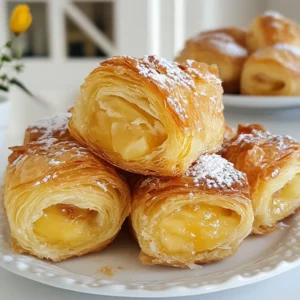 - 2 cups all-purpose flour - 1/2 cup granulated sugar - 1/2 teaspoon salt - 1 packet (2 1/4 teaspoons) active dry yeast - 1/2 cup warm milk (about 110°F or 45°C) - 1/4 cup unsalted butter, melted - 1 large egg - 1/2 teaspoon vanilla extract To start, you need all-purpose flour and sugar. These are the base for a soft dough. Next, active dry yeast and warm milk work together to make the dough rise. You also need eggs and butter to add richness and flavor. - 1/4 cup almond paste or Nutella (for filling) - 1/4 cup raspberry jam (for filling) - Powdered sugar (for dusting) For a tasty filling, choose almond paste or Nutella. Both add a sweet, creamy texture. Raspberry jam gives a fruity burst. You can dust the tops with powdered sugar for a nice finish. - Mixing bowls and rolling pin - Muffin tin and baking sheet - Sharp knife or pizza cutter To make cruffins, you need some tools. Mixing bowls help you combine your ingredients. A rolling pin helps flatten the dough. A muffin tin is key for shaping your cruffins, while a sharp knife or pizza cutter makes slicing easy. With these ingredients and tools, you are ready to make delicious cruffins! {{ingredient_image_2}} To start, activate the yeast with warm milk. Pour 1/2 cup of warm milk into a small bowl. Add one packet of active dry yeast. Let it sit for about 5 to 10 minutes. You want it to get frothy. This shows the yeast is alive and ready. Next, mix the dry ingredients. In a large bowl, whisk together 2 cups of all-purpose flour, 1/2 cup of granulated sugar, and 1/2 teaspoon of salt. This mix will give your cruffins their great taste. Now, knead the dough for texture. Make a well in the dry mix. Pour in the yeast mix, melted butter, one large egg, and 1/2 teaspoon of vanilla extract. Stir with a wooden spoon until a rough dough forms. Transfer this dough to a floured surface. Knead for about 5 to 7 minutes. You want it smooth and elastic. This step helps develop gluten, which gives structure. Now it is time to create layers. Roll out the dough into a large rectangle, about 1/4 inch thick. Spread softened butter over the entire surface. Fold the dough like a book. Bring one side over the other. This folding adds layers for flakiness. Repeat the rolling and folding two more times. Each time you do this, you build more layers. This is what makes your cruffins light and airy. Next, we will fill the strips and shape the cruffins. Use a sharp knife to slice the dough into long strips, about 2 inches wide. On half of the strips, spread almond paste or Nutella. On the other half, spread raspberry jam. Place a jam-covered strip over a Nutella strip. Carefully roll them together. This forms the cruffin shape. Place each rolled cruffin upright in a greased muffin tin. Cover the tin with a cloth and let them rise for 30 minutes. Preheat your oven to 375°F (190°C) during this time. Bake the cruffins for 20 to 25 minutes. Look for a golden brown color. Once baked, brush the tops with melted butter. This adds richness. Dust with powdered sugar for a sweet finish. Enjoy them warm or at room temperature! To know when your dough has risen, look for size. It should double in size. You can also poke it gently with a finger. If it springs back, it's ready. If it stays indented, let it rise longer. For kneading, use the heel of your hand. Push down and away. Fold the dough over and repeat. Knead for about 5-7 minutes. The dough should feel smooth and elastic. This builds a good texture. You can try many fillings. Almond paste and Nutella are popular, but think outside the box! Consider cream cheese with berries or peanut butter with chocolate. The flavor combinations are endless. Mix up flavors too. Try lemon curd with blueberry jam or spiced apples with cinnamon. Each filling adds a unique twist to your cruffins. To ensure even baking, rotate the muffin tin halfway through. This helps all the cruffins bake evenly. Keep an eye on them as they bake. They should turn golden brown. Avoid soggy bottoms by greasing the muffin tin well. Use enough butter or oil. This helps the cruffins lift easily and stay crisp. Pro Tips Activate the Yeast Properly: Ensure your milk is warm, not hot, to activate the yeast without killing it. The ideal temperature is around 110°F (45°C). Layer for Flakiness: When rolling and folding the dough, take your time to ensure even distribution of the butter. This will create those delicious flaky layers. Filling Variations: Feel free to experiment with different fillings! Cream cheese or lemon curd can also provide delightful flavors to your cruffins. Storage Tips: Store leftover cruffins in an airtight container at room temperature for up to 3 days. Reheat in the oven for a few minutes to regain their flakiness. {{image_4}} You can get creative with cruffins. Chocolate cruffins are a hit. Just spread some melted chocolate inside the dough. You can also add chocolate chips for extra goodness. Seasonal fruit fillings also shine. In spring, use fresh strawberries or blueberries. In fall, try pumpkin puree mixed with spices. This makes each bite delightful and fresh. Savory cruffins bring a new twist. Cheese and herb cruffins are a great choice. Mix in sharp cheddar with fresh herbs like rosemary or thyme. This adds a nice savory flavor. If you like heat, try spicy cruffins. Combine jalapeños with cheddar for a kick. These cruffins are perfect for a brunch or snack. You can adapt cruffins for different diets. For gluten-free cruffins, swap all-purpose flour for a gluten-free blend. Make sure the yeast is gluten-free too. For vegan options, replace the egg with a flax egg. Use plant-based butter and a dairy-free filling. Almond butter or fruit preserves work well. These switches keep the cruffins tasty and inclusive. To keep your cruffins fresh, store them in an airtight container. This helps stop them from drying out. If you have filled cruffins, make sure they are fully cooled before storing. For unfilled cruffins, you can store them right after baking. You can keep them at room temperature for up to two days. If you need them to last longer, it's best to freeze them. To warm up cruffins, use an oven instead of a microwave. Preheat the oven to 350°F (175°C). Place the cruffins on a baking sheet and heat for about 5-10 minutes. This helps keep the pastry flaky and crispy. If you use a microwave, wrap the cruffins in a damp paper towel. Heat them for about 15-20 seconds. But, be careful! This can make the pastry soft, not flaky. If you want to freeze cruffins, wrap each one tightly in plastic wrap. Then, place them in a freezer bag or container. This keeps them safe from freezer burn. You can freeze cruffins for up to three months. When you are ready to eat them, take them out and let them thaw in the fridge overnight. After that, you can reheat them as described above. Enjoy your fresh-tasting cruffins any time! Cruffins are a mix of croissants and muffins. They have a flaky, layered dough and a soft center. The word "cruffin" came from blending "croissant" and "muffin." A chef in San Francisco created them in 2013. They are unique because of their shape and texture. Unlike regular muffins, cruffins have layers like croissants. This makes them light and airy, perfect for any time of day. Yes, you can prepare cruffins in advance. The best way is to make the dough and let it rise. Once it rises, shape the cruffins and place them in the muffin tin. Cover the tin with a cloth and chill it in the fridge overnight. In the morning, let them sit at room temperature for about 30 minutes before baking. For storage tips, keep pre-baked cruffins in an airtight container. They stay fresh for about two days. If you want to store them longer, freeze the cruffins. Just wrap them tightly in plastic wrap and place them in a freezer bag. You can fill cruffins with many tasty options. Common fillings include almond paste, Nutella, or raspberry jam. These sweet fillings blend well with the flaky dough. Unique ideas can include cream cheese, lemon curd, or chocolate spread. When pairing flavors, think about contrasts. For example, use sweet jam with nutty fillings. Add fresh fruit like berries for a bright taste. Get creative! Mix and match to find your favorite combos. You can make delicious cruffins at home with simple ingredients and tools. We covered how to prepare the dough, create layers, and fill your cruffins. Your options for fillings are endless, from sweet jams to savory cheeses. Remember to store them properly to enjoy fresh cruffins later. With practice, you will master this fun pastry. Try different flavors, and don’t be afraid to experiment. Enjoy the process, and treat yourself to your tasty creations!