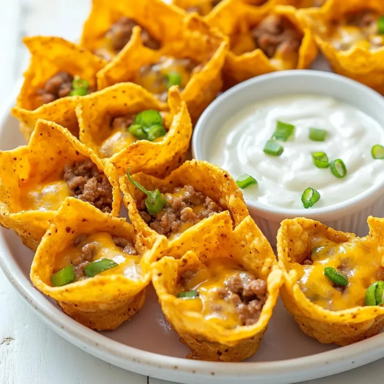 For Taco Ranch Bites, gather these simple ingredients: - 1 pound ground beef (or ground turkey) - 1 packet taco seasoning - 1 cup ranch dressing - 1 cup shredded cheddar cheese - 1 cup salsa (mild or spicy) - 1 cup crushed tortilla chips - 1/4 cup diced green onions - 1 tablespoon olive oil - Salt and pepper to taste You can change up Taco Ranch Bites to fit your taste. Here are some fun options: - Use ground chicken or a meat substitute for a lighter bite. - Swap ranch dressing for spicy ranch to add heat. - Add black beans or corn for more texture and flavor. - Experiment with different cheeses like pepper jack or mozzarella. - Use fresh herbs, like cilantro, for a fresh twist. Understanding the nutrition in Taco Ranch Bites helps you enjoy them wisely. Each bite contains: - Calories: Around 120 per bite - Protein: About 8 grams - Fat: 8 grams - Carbohydrates: 6 grams - Fiber: 1 gram This breakdown helps you balance your meal. Share them at parties or enjoy them as a snack! {{ingredient_image_2}} First, heat your skillet. Add one tablespoon of olive oil. Let it get warm over medium heat. Next, add one pound of ground beef or turkey. Sprinkle salt and pepper to taste. Cook the meat for about 5-7 minutes. Use a spatula to break it apart as it cooks. Once it turns brown, add taco seasoning from a packet. Mix it well to coat all the meat. Follow the package for cooking time to let the flavors blend. After the meat is cooked, take the skillet off the heat. Let the mixture cool for a few minutes. This step helps when handling the meat. In a large bowl, mix the cooled meat with ranch dressing, shredded cheddar cheese, salsa, and diced green onions. Stir until everything combines well. This creates a creamy, tasty filling for your taco bites. Now it's time to shape the bites. Use a tablespoon for portioning the mixture. Roll each scoop into a small ball with your hands. For a fun twist, you can use a mini muffin tin. Once shaped, roll each bite in crushed tortilla chips. This gives them a crunchy outside. Place the bites on a baking sheet lined with parchment paper. Preheat your oven to 350°F (175°C) while you prepare the bites. Bake them for 15-20 minutes. They are ready when the cheese is bubbly and golden. Let them cool slightly before serving. Enjoy your flavorful Taco Ranch Bites! To make the best Taco Ranch Bites, follow these simple tips: - Choose Your Meat: Ground beef gives a rich taste. Ground turkey is lighter. - Season Well: Use salt and pepper on the meat. This adds great flavor. - Cook Thoroughly: Brown the meat until fully cooked. This takes about 5-7 minutes. - Mix Carefully: Combine the ranch, cheese, and salsa with the meat gently. - Size Matters: Shape the bites small. This helps with even cooking. Store leftover Taco Ranch Bites in an airtight container. They stay fresh for up to 3 days. To reheat: - Oven Method: Preheat your oven to 350°F (175°C). Bake for about 10 minutes. - Microwave Method: Heat on medium power for about 1-2 minutes. Check often to avoid sogginess. Serve the Taco Ranch Bites on a bright platter. This makes them look appealing. - Garnish with Green Onions: Add extra diced green onions on top for color. - Dipping Sauce: Offer ranch dressing on the side for extra flavor. - Party Platter Ideas: Pair with guacamole or salsa for a fun mix. These small touches make a big difference in how your guests enjoy the bites! Pro Tips Keep It Cool: Allow the meat mixture to cool before shaping your bites. This helps the mixture hold together better when rolling into balls or using a mini muffin tin. Customize Your Spice: Adjust the heat by choosing a spicy salsa or adding diced jalapeños into the mixture for an extra kick. Make Ahead: Prepare the bites in advance and store them in the refrigerator. Bake them just before serving for a freshly made taste. Serve with Style: Don't forget to add a garnish of fresh cilantro or additional green onions on top for a pop of color and flavor! {{image_4}} You can switch up the meat in Taco Ranch Bites. Ground turkey offers a leaner choice. You can also use ground chicken for a lighter twist. If you want something plant-based, try lentils or black beans. These options keep the flavor but cut down the fat. You can change the taco seasoning for different tastes. Try using chipotle seasoning for a smoky kick. Cajun spices add heat and zest. For a milder flavor, use a blend of cumin and paprika. Each spice mix gives the bites a new life. To make these bites vegetarian, use black beans or crumbled tofu. For a vegan version, swap ranch dressing for a plant-based one. Use nutritional yeast instead of cheese for a cheesy flavor. These changes keep the bites tasty and fun for everyone. To keep your Taco Ranch Bites fresh, place them in an airtight container. This helps seal in flavors and moisture. Always let them cool before storing. If they are still warm, steam can form inside the container, making them soggy. You can freeze these bites for later enjoyment! Arrange cooled bites on a baking sheet. Freeze them for about an hour until firm. Then, transfer them to a freezer bag. Press out as much air as possible before sealing. This way, they won’t stick together. Stored properly in the fridge, Taco Ranch Bites last for about 3-4 days. If you want to enjoy them longer, freezing is the best option. Just remember to thaw them in the fridge before reheating. This keeps their texture and taste just right. To make Taco Ranch Bites spicier, you can add diced jalapeños to the meat. Mix them in when you combine the taco seasoning. Another option is to use spicy salsa instead of mild. You can also sprinkle some cayenne pepper or chili powder into the meat mixture for extra heat. Taste as you go to find the right spice level for you and your guests. Yes, you can use store-bought ranch dressing. It saves time and still tastes great. Look for a brand you enjoy. If you want, you can add a squeeze of lime juice. This will enhance the flavor and give it a fresh twist. Homemade ranch is delightful, but the store-bought option is perfect for quick snacks. Taco Ranch Bites pair well with many sides. Here are some ideas: - Fresh veggie sticks like carrots and celery - Guacamole for a creamy dip - Extra salsa for those who love it - A simple green salad for a light touch - Tortilla chips for crunch These options add texture and flavor, making your snack spread even better. In this blog post, we explored how to make delicious taco ranch bites. We covered the key ingredients, cooking steps, and tips for success. You learned about variations to suit your taste and how to store leftovers. Taco ranch bites are easy to customize and share. With simple ingredients and clear steps, you can impress friends and family. Try new flavors or make them vegetarian. Enjoy these tasty bites any time!